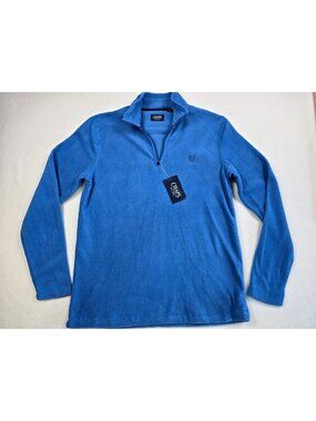 NWT Chaps Blue Fleece Quarter Zip Pullover Mens Sweater Size M